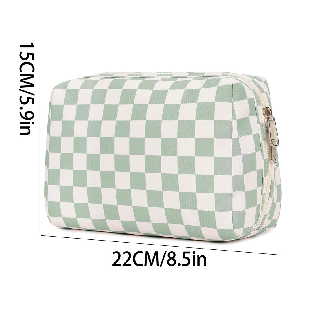 Stylish cosmetic bag with checked pattern Kalsten