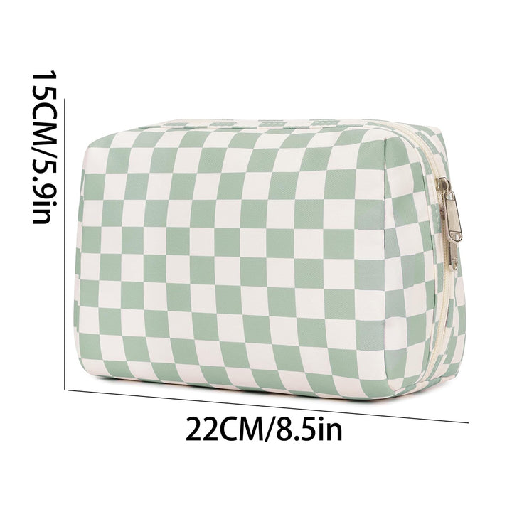 Stylish cosmetic bag with checked pattern Kalsten