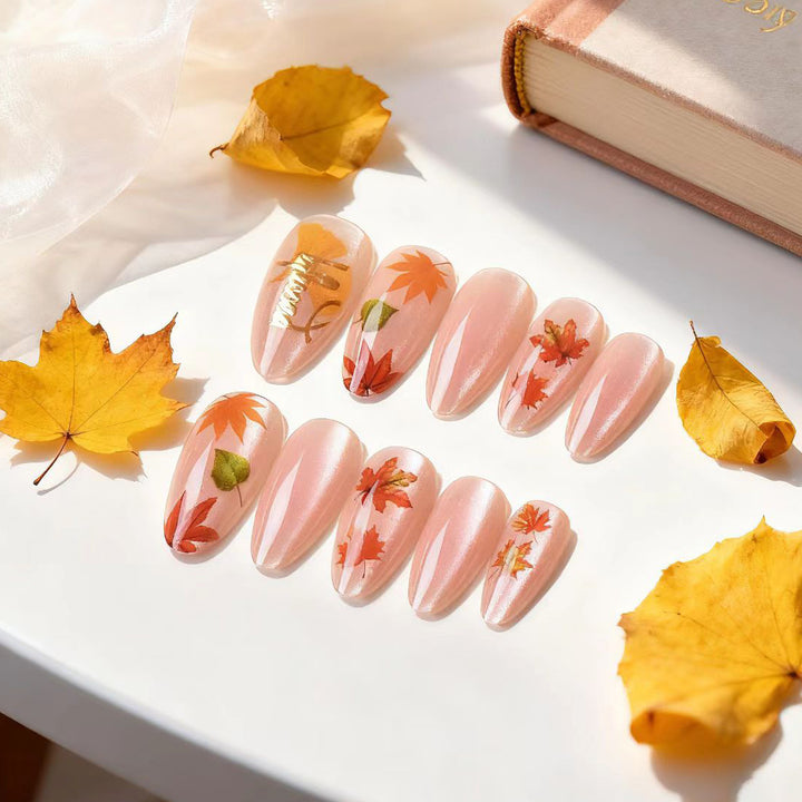 Autumn Leaf-Inspired Press-On Nail Set
