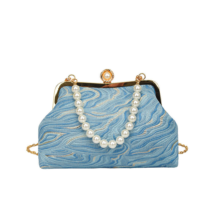 Elegant Pearl-Embellished Evening Handbag