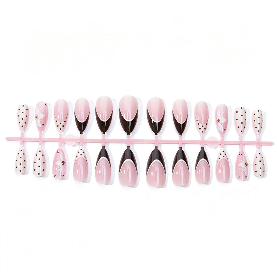 High-quality artificial nails with floral design and elegant accents Kalsten