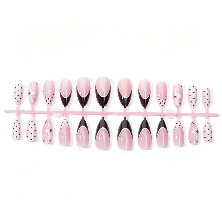 High-quality artificial nails with floral design and elegant accents Kalsten