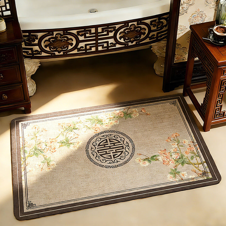 Artistic Floral Bath Mat Kalsten
