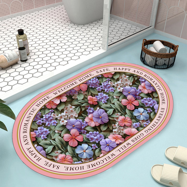 Floral Design Bath Mat Kalsten