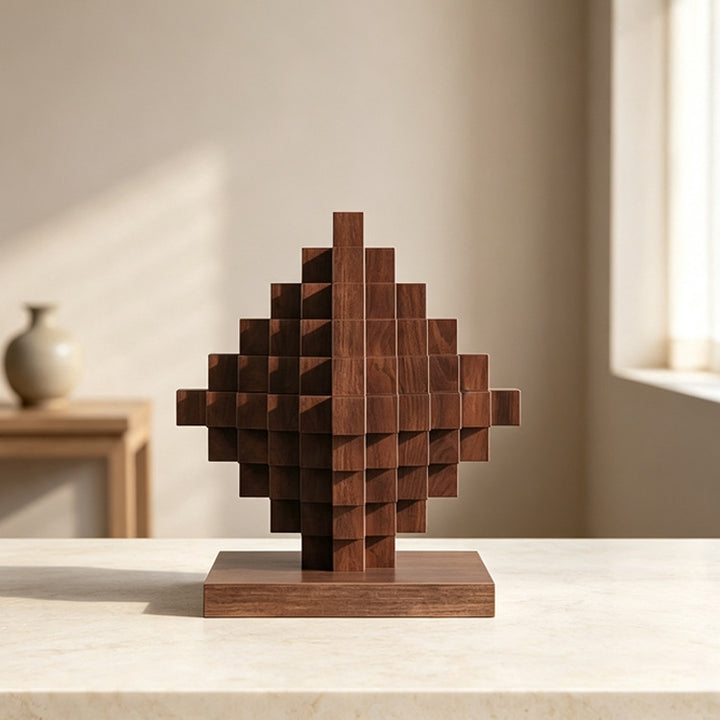 Artistic Geometric Wooden Sculpture
