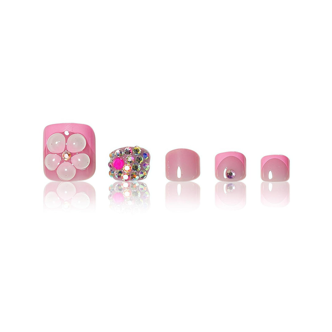 Floral Glitter Nail Art Design Kalsten