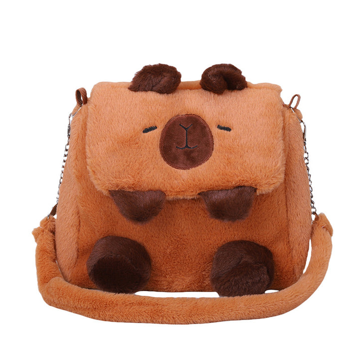 Plush shoulder bag with animal motif and shoulder strap Kalsten