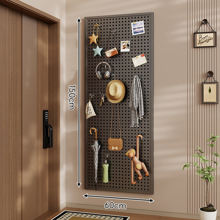 Wall-Mounted Perforated Pegboard Organizer Panel Large Square with Modular Hooks and Accessories