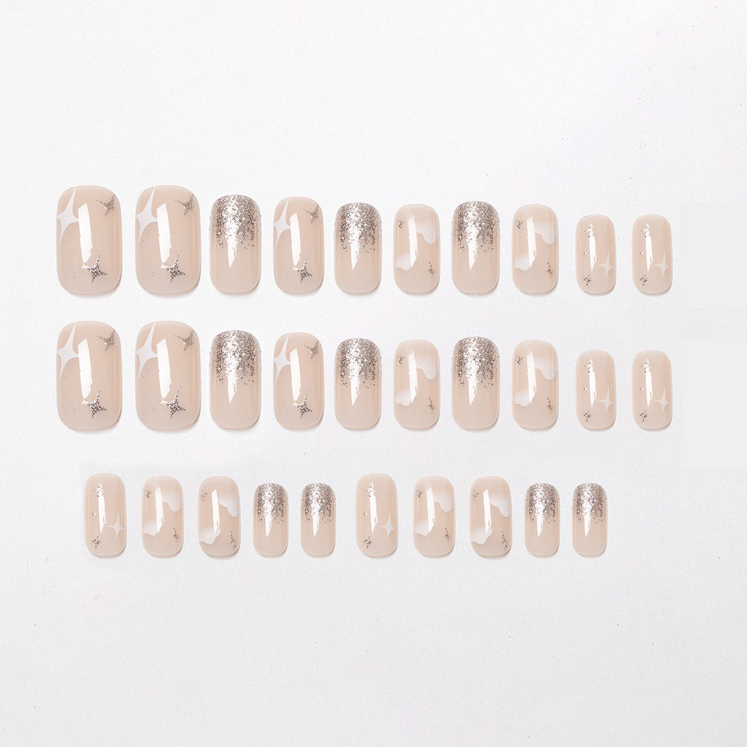 Gradient Glittery Press-On Nail Set