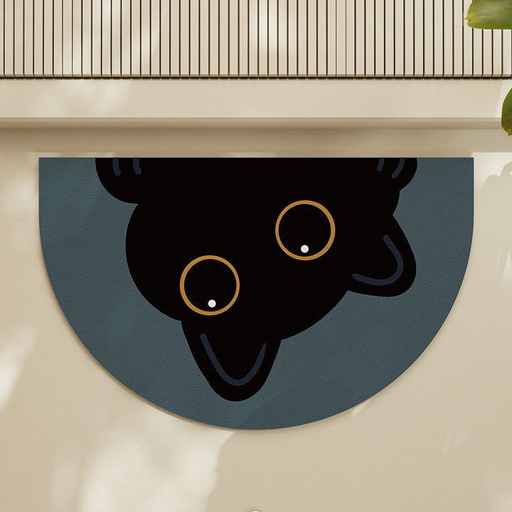 Round Cat-Themed Floor Mat Kalsten