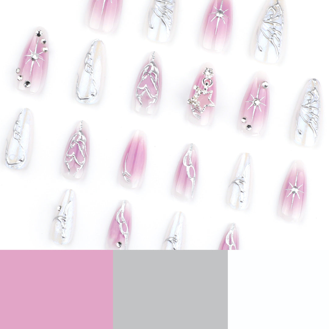 Artistic nail art with unique 3D decorations and glitter accents Kalsten