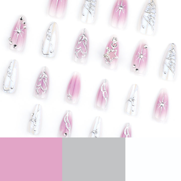 Artistic nail art with unique 3D decorations and glitter accents Kalsten