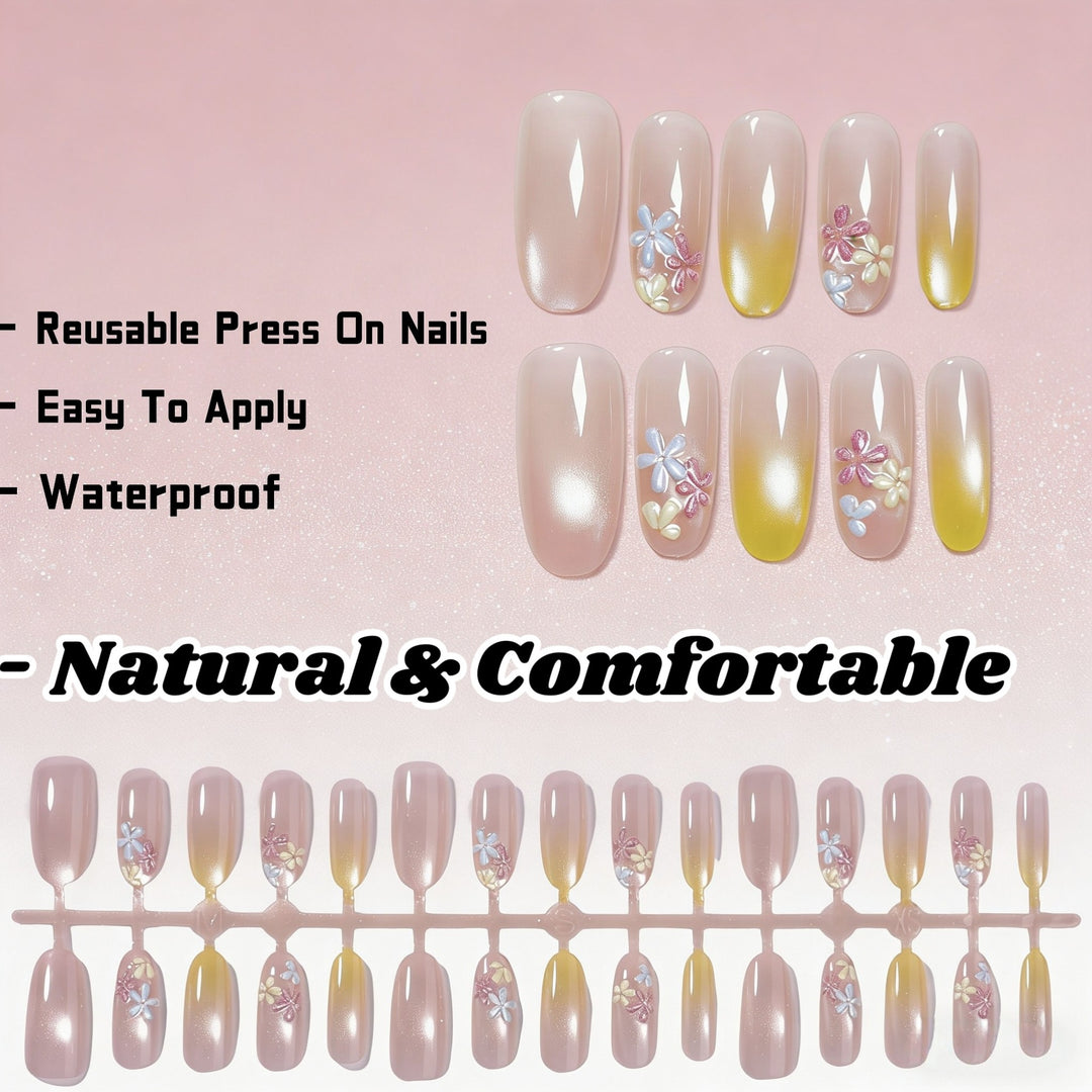 Reusable Waterproof Press-On Nail Set