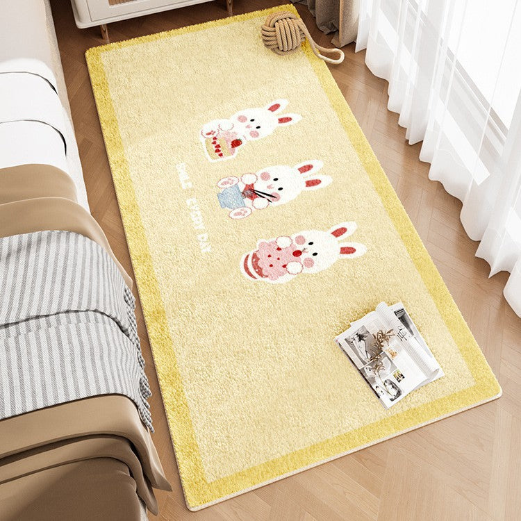 Cute Bunny-Themed Plush Area Rug