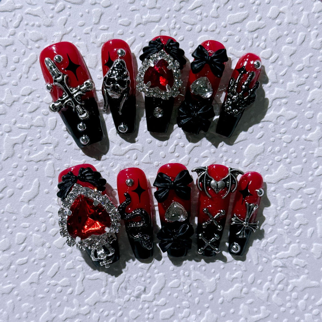 Gothic-Inspired Ornate Nail Art Set