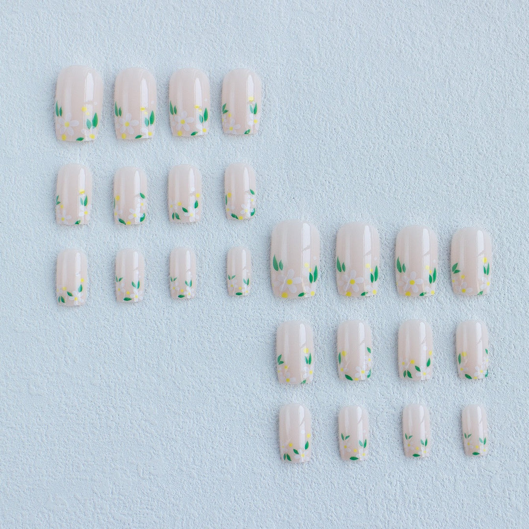 Floral Accent Acrylic Nail Art