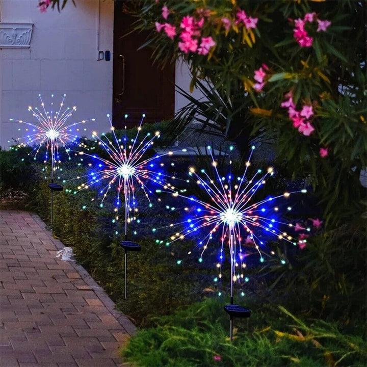 Sparkler-Style Solar LED Garden Stake Lights With Dynamic Firework Effect Kalsten