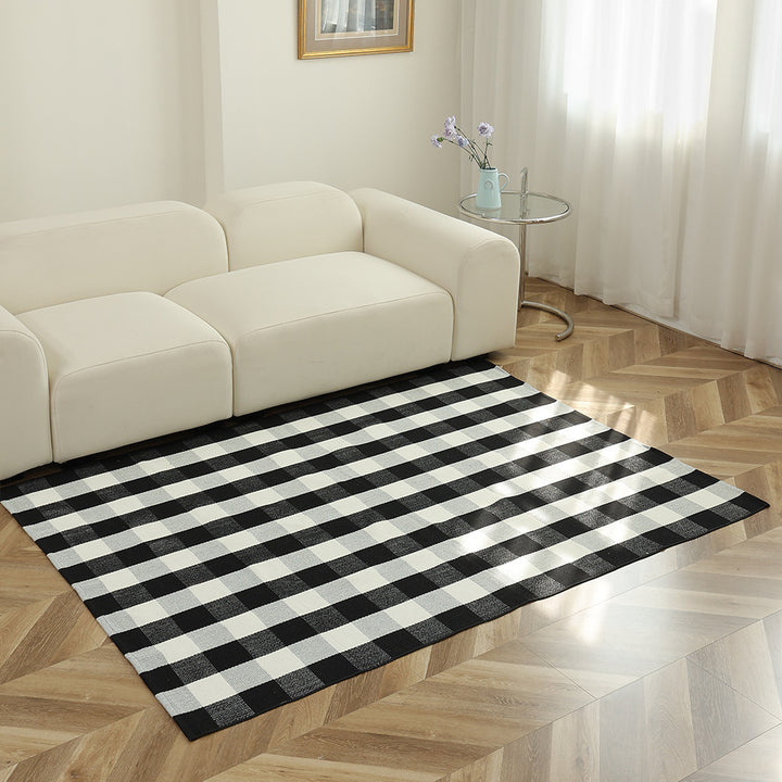Striped flat woven carpet for living room with low pile and modern striped pattern Kalsten