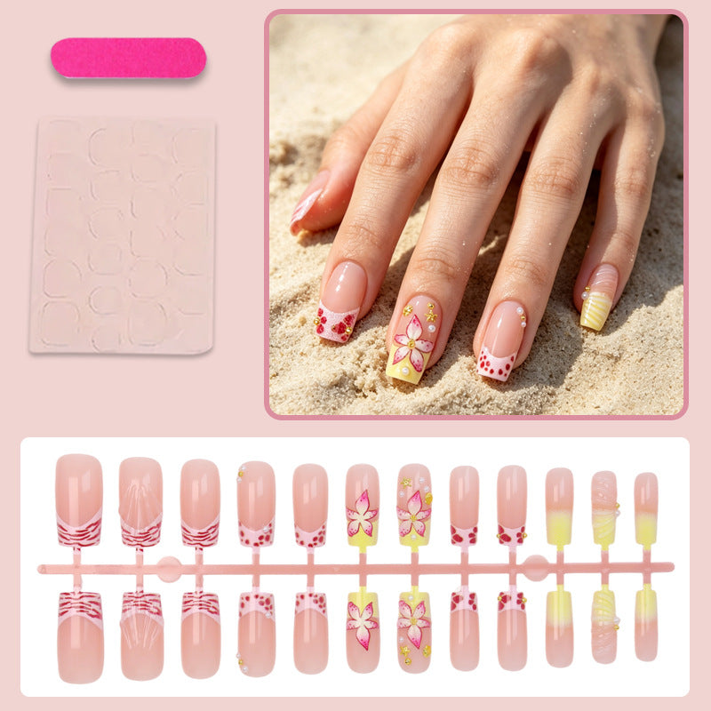 Nail art set with floral accents and glitter decorations Kalsten