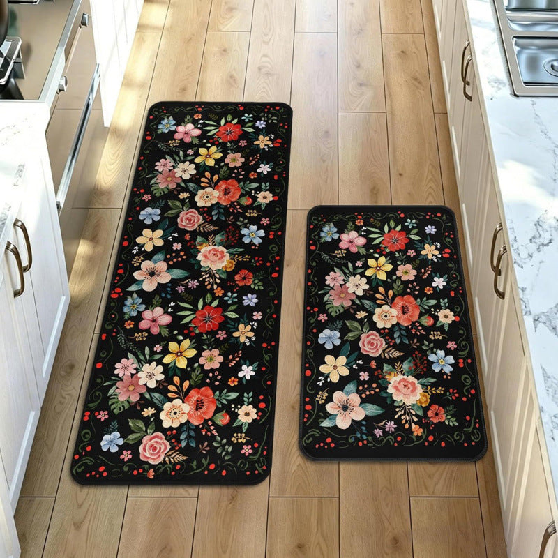 Floral Pattern Kitchen Comfort Mat Set Kalsten