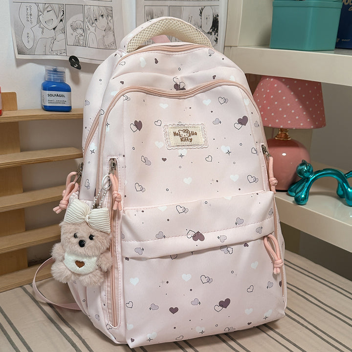 Cute Heart-Patterned Backpack Kalsten