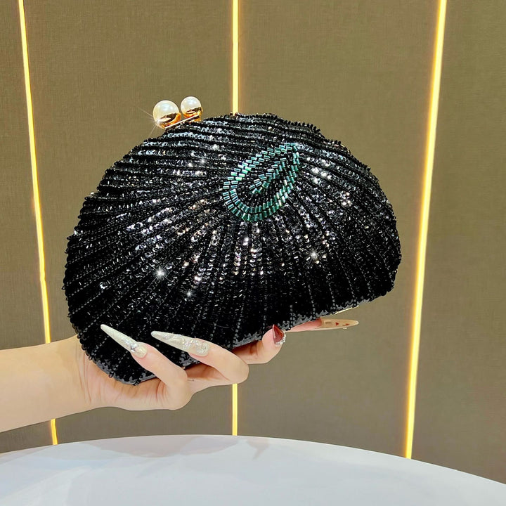 Beaded Shell-Shaped Evening Clutch