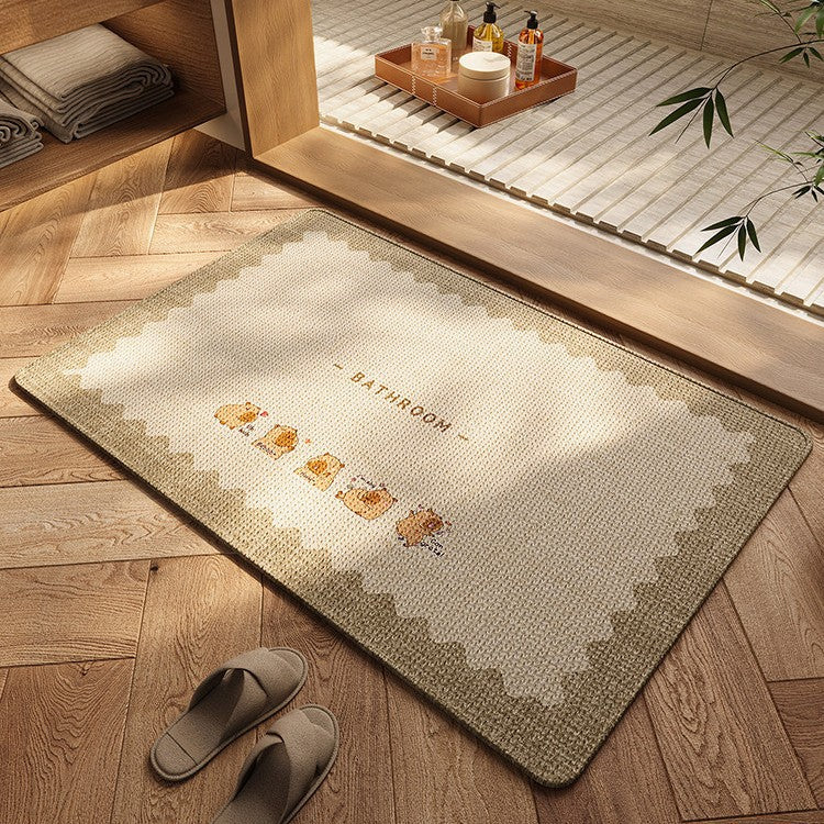 Cute Bear-Themed Bath Mat for Bathroom Floor