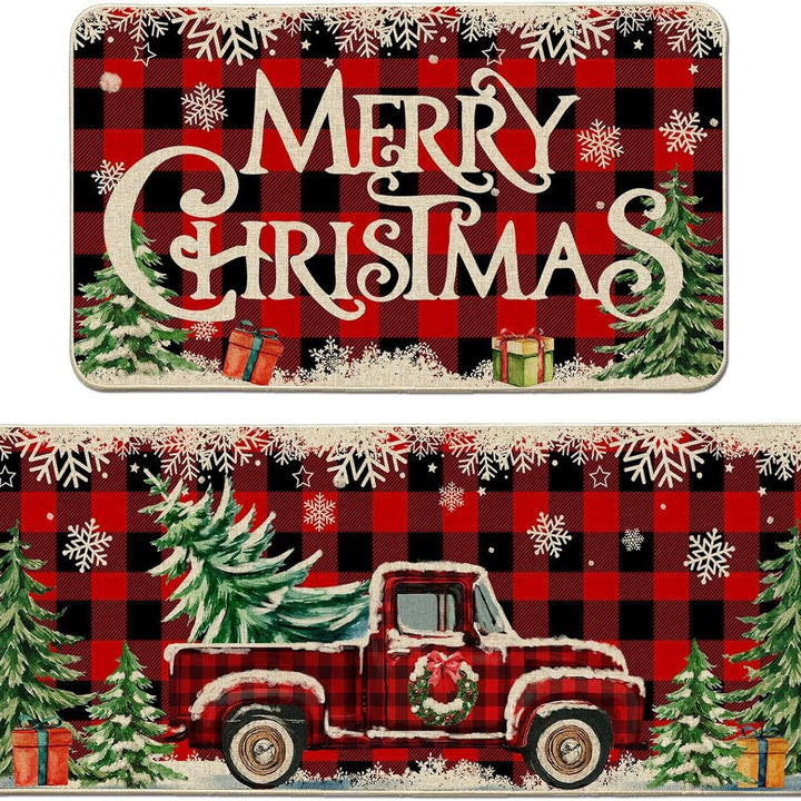 Playful Holiday-Themed Kitchen Mat Set Kalsten
