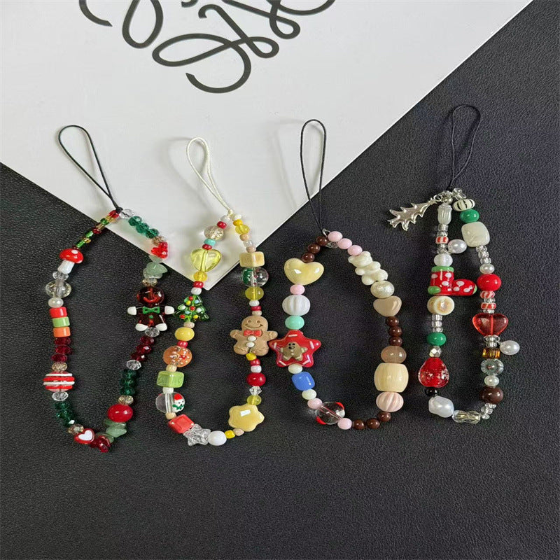 Festive Beaded Charm Phone Lanyard Kalsten