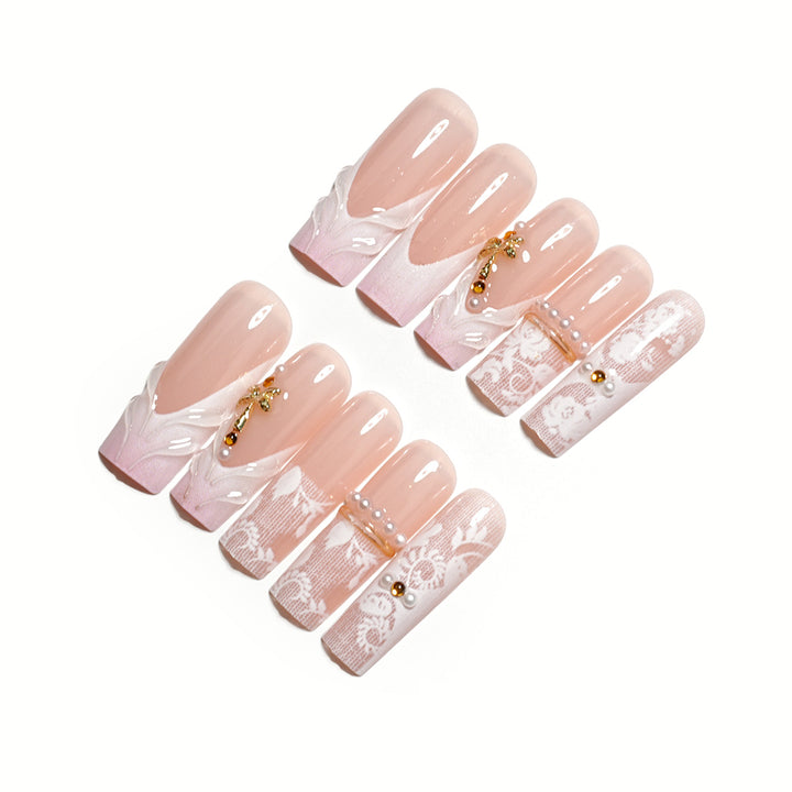 Elegant Decorative Press-On Nail Set