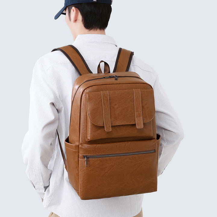 Multi-Functional Leather Laptop Backpack