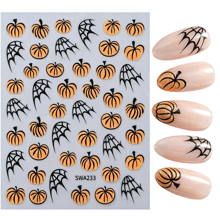 Halloween-Themed Ghost Nail Art Stickers