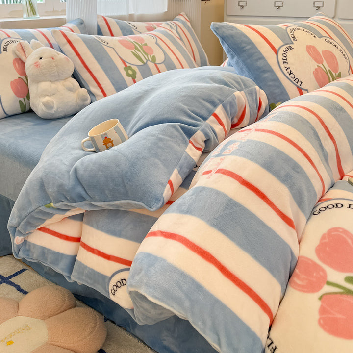 Plush Reversible Microfiber Comforter Set With Oversized Bolstered Body Pillow And Geometric Print