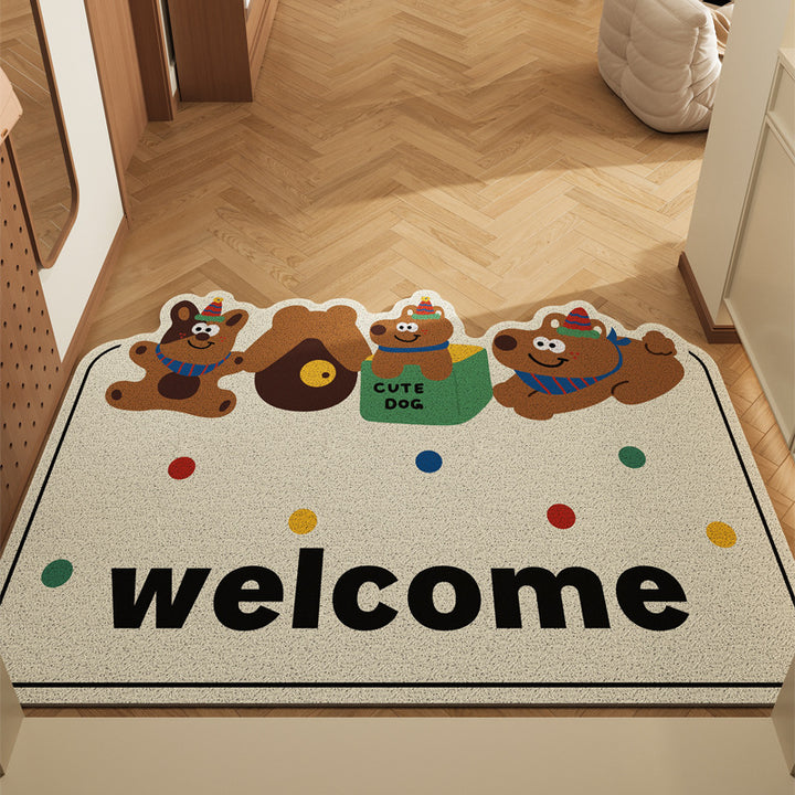 Playful Cat-Themed Welcome Mat