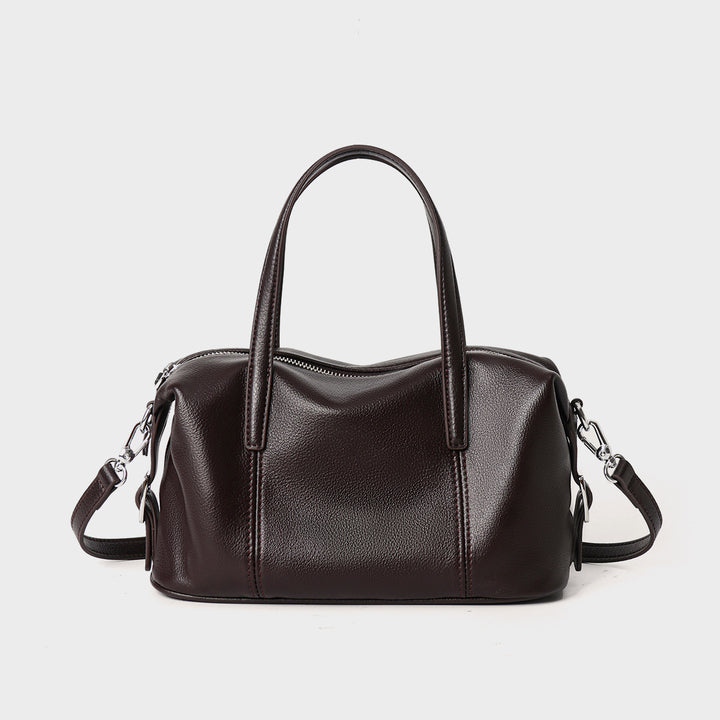 Structured Barrel Top-Handle Satchel with Removable Crossbody Strap