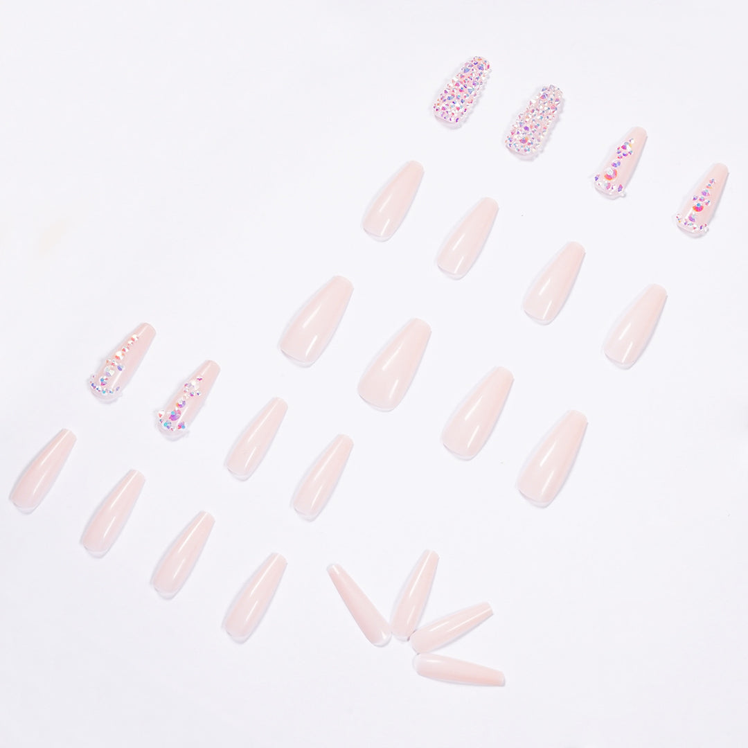 Glamorous nail extensions with rhinestone accents Kalsten