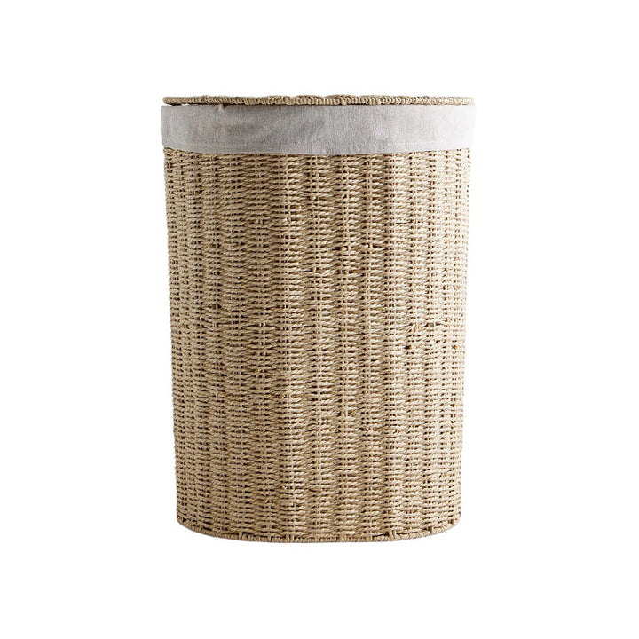 Round laundry basket made of natural materials Kalsten
