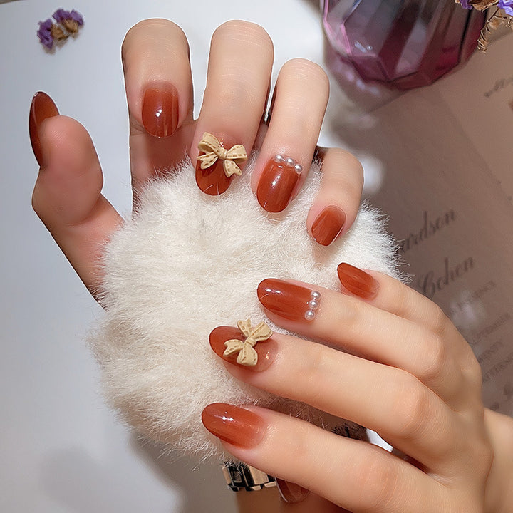 Elegant Floral-Accented Press-On Nails Kalsten