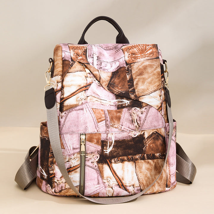 Stylish Denim Pattern Backpack Kalsten