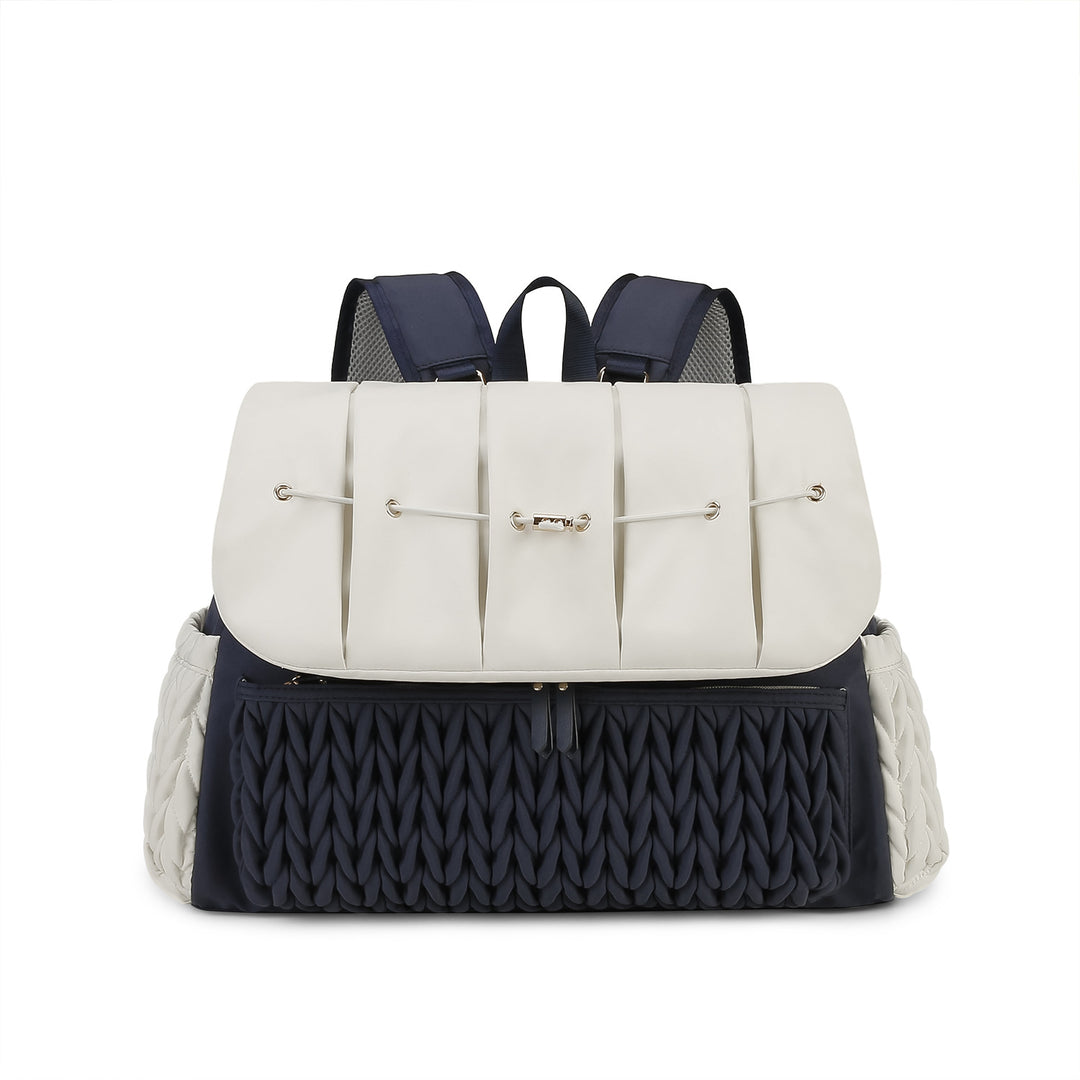 Elegant and Stylish Backpack with Faux Leather and Woven Design Kalsten