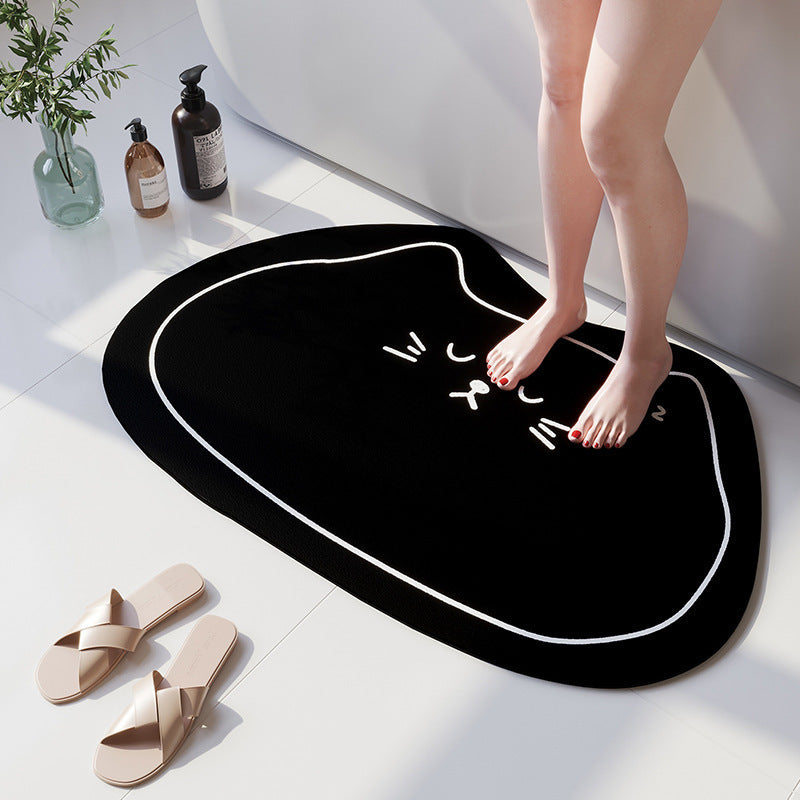 Playful Cat-Shaped Bath Mat