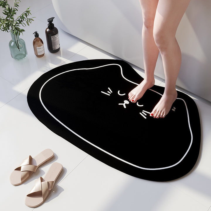Playful Cat-Shaped Bath Mat
