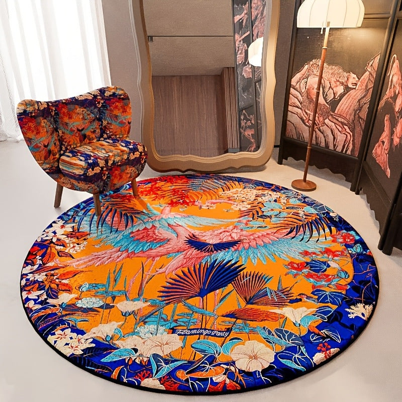 Floral Patterned Round Area Rug Kalsten