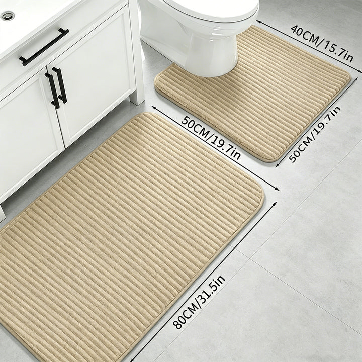 Plush Bathroom Mat Set Kalsten