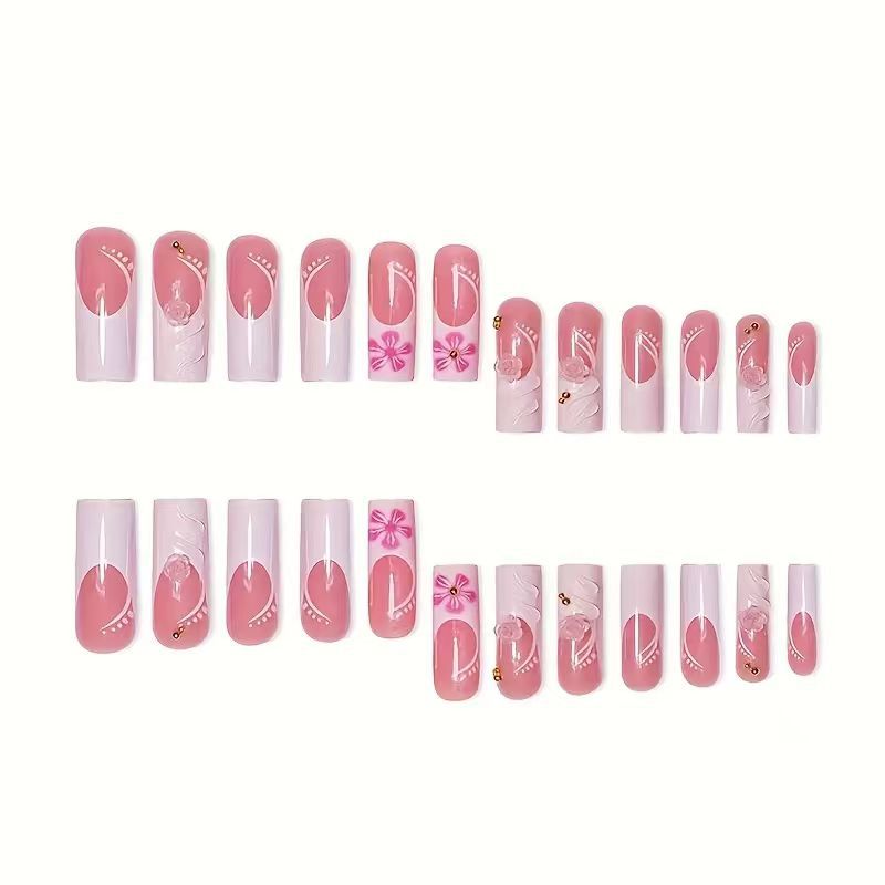 Premium Floral Acrylic Nail Extensions Kalsten