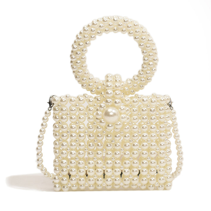 Elegant Pearl-Embellished Evening Handbag