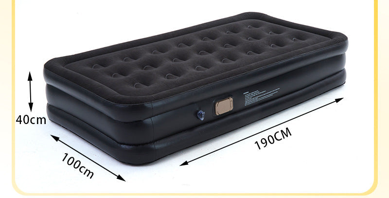 automatic inflate double flocked air mattress with integrated electric pump and raised edge comfort Kalsten