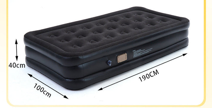 automatic inflate double flocked air mattress with integrated electric pump and raised edge comfort Kalsten