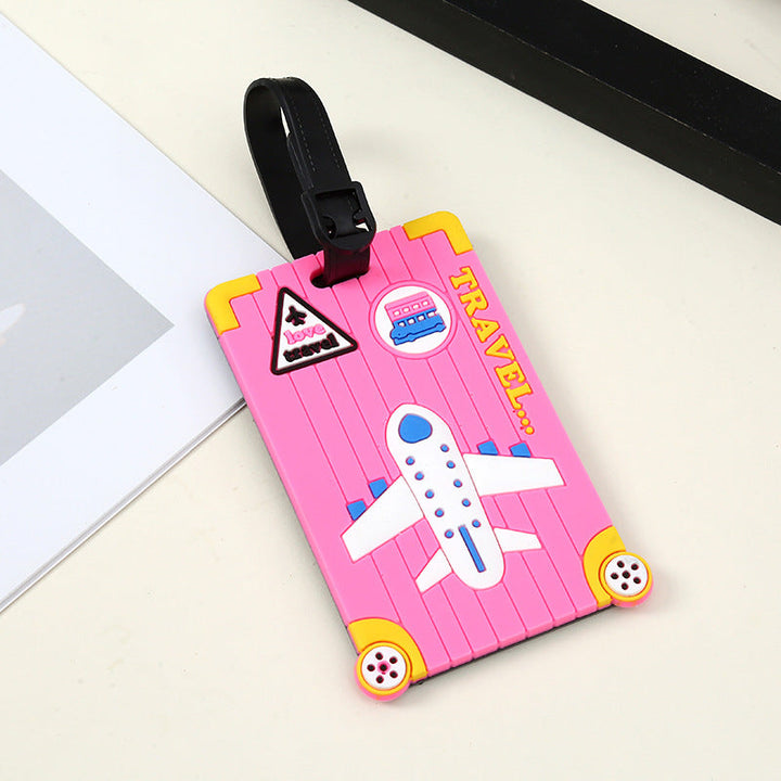silicone travel luggage tag world map airplane design with adjustable strap Kalsten
