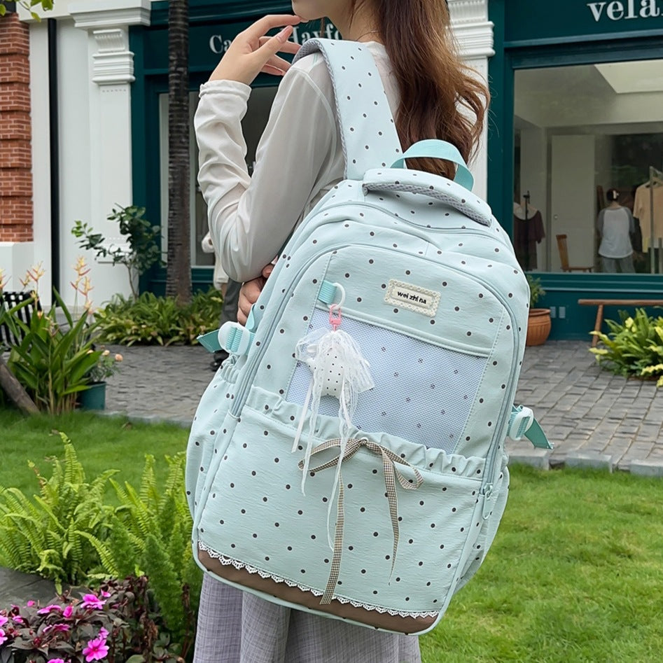 Stylish Polka Dot Patterned Backpack Kalsten